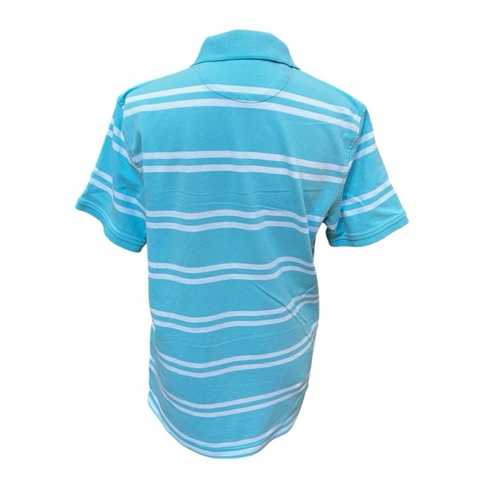 IZOD Men’s Medium Polo Shirt Blue White Stripes Soft Golf - Picture 5 of 8